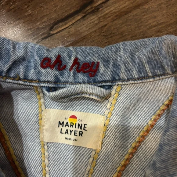 Marine Layer Embroidered Jean Jacket EXC SIZE M - Picture 8 of 9